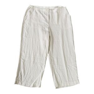 J. Jill linen blend textured fabric cropped pants size XL
